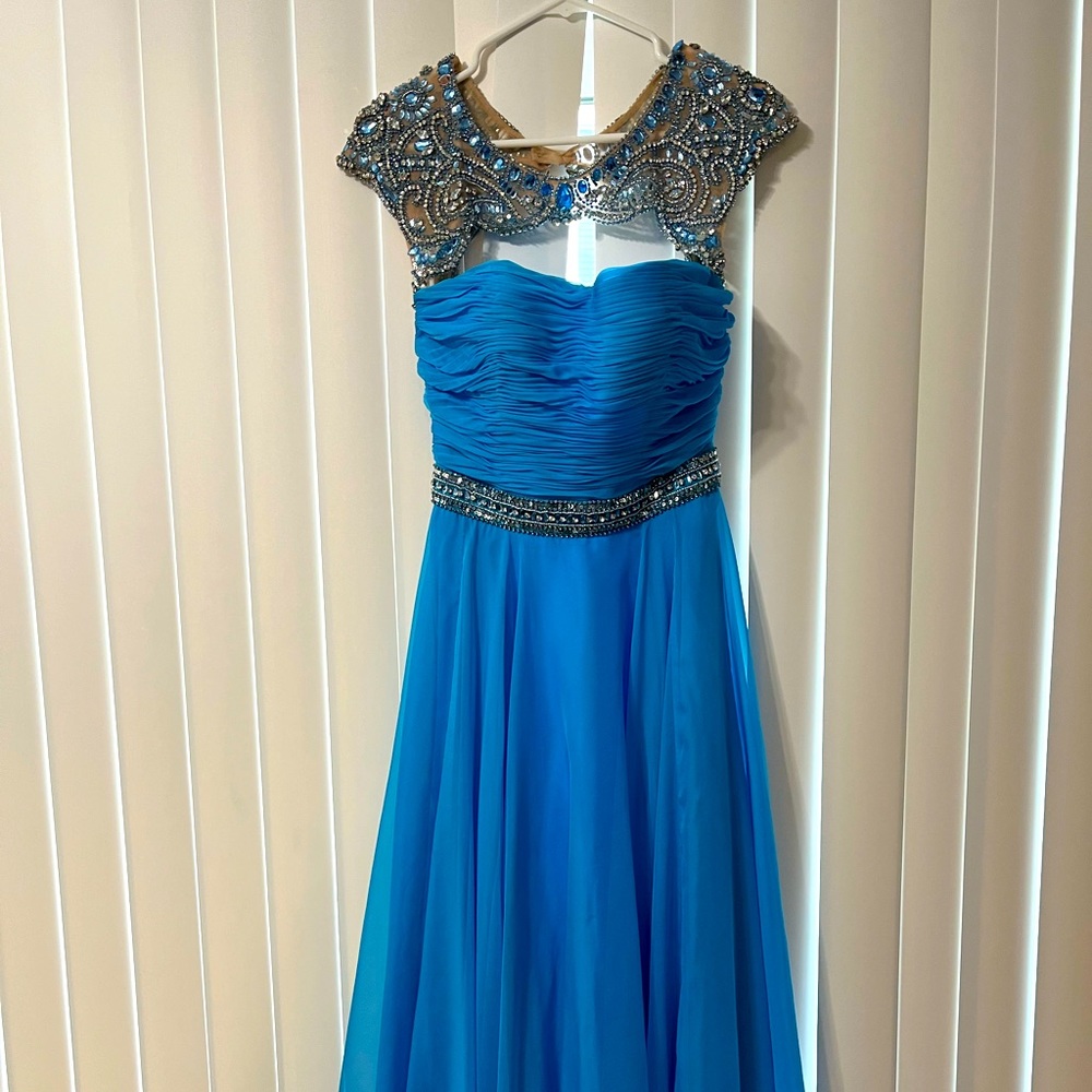 Beautiful Sherri Hill Bedazzle Blue Prom Dress